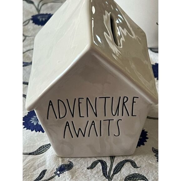 Rae Dunn Artisan Collection “Adventure Awaits” Ceramic Bank 7 x 5.6 - Picture 1 of 6